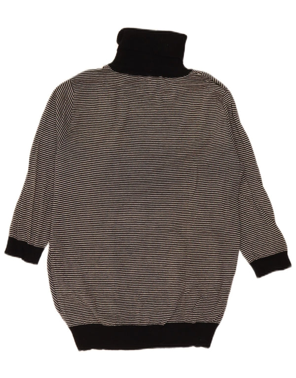 Maglione maglione collo alto da donna Max Mara Weekend UK 20 2XL a righe nere