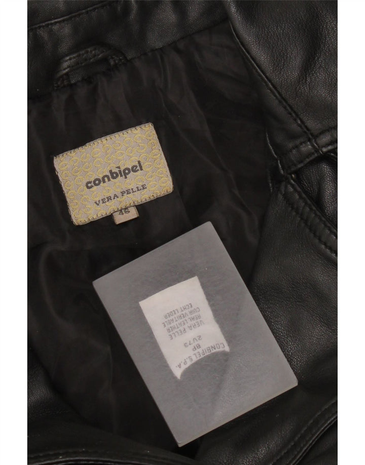 Cappotto In Pelle Donna Conbipel IT 46 Large Pelle Nera