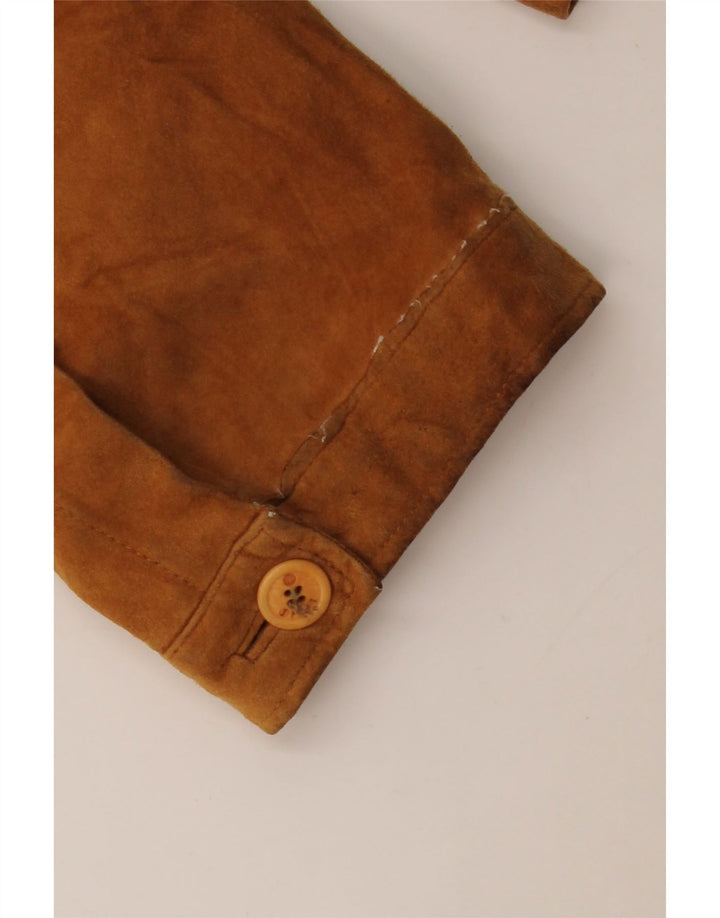 Giacca in pelle scamosciata da uomo VINTAGE IT 50 grande in pelle beige