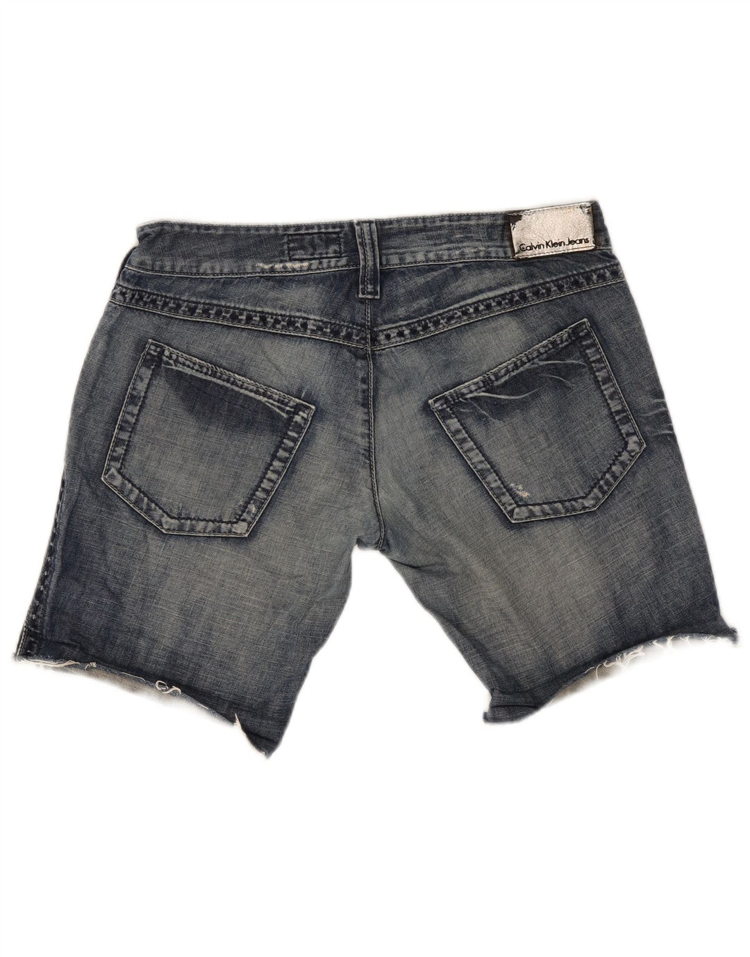 Pantaloncini di jeans da donna Calvin Klein W30 cotone blu medio