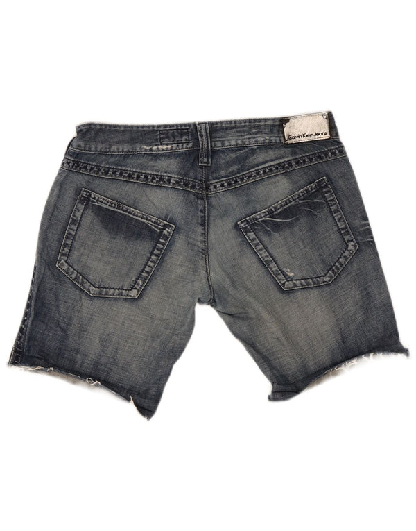 Pantaloncini di jeans da donna Calvin Klein W30 cotone blu medio