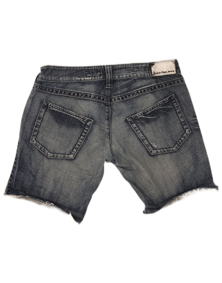 Pantaloncini di jeans da donna Calvin Klein W30 cotone blu medio