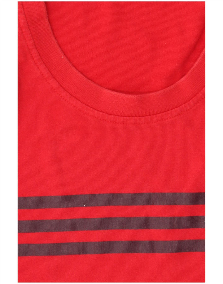 T-shirt grafica da uomo Adidas Top grande in cotone rosso