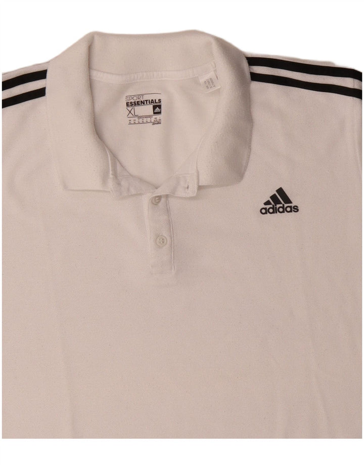 Polo Adidas Climalite da uomo XL in poliestere bianco