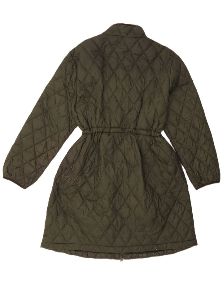 Cappotto imbottito trapuntato da donna Marks & Spencer UK 18 XL poliammide kaki