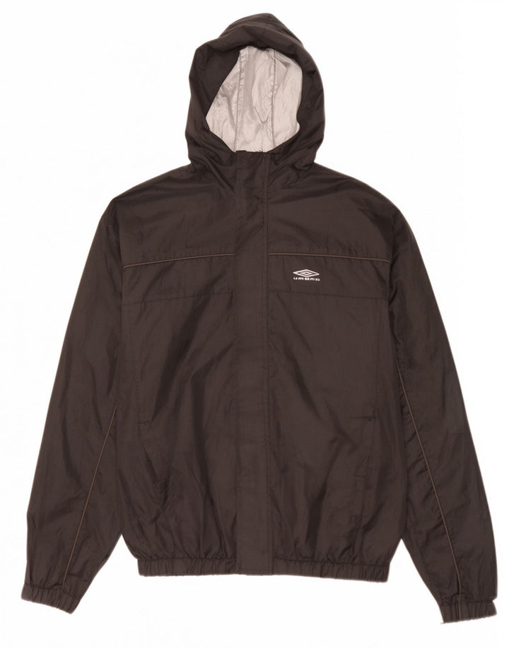 Giacca antipioggia con cappuccio da bambino Umbro 11-12 anni grande in poliestere nero