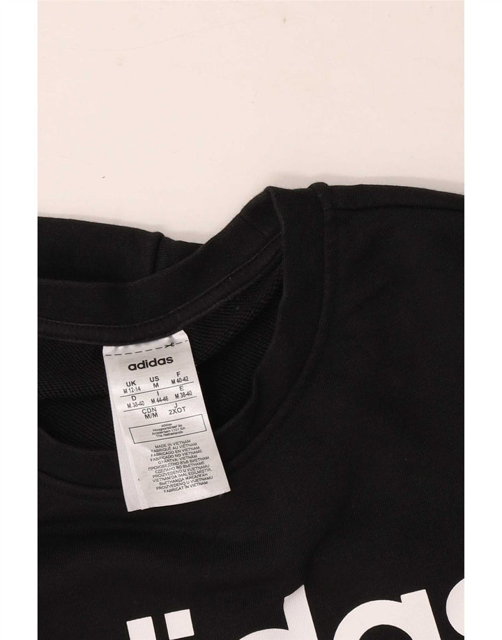 Felpa Adidas da donna con vestibilità regolare grafica, maglione UK 12/14 medio nero