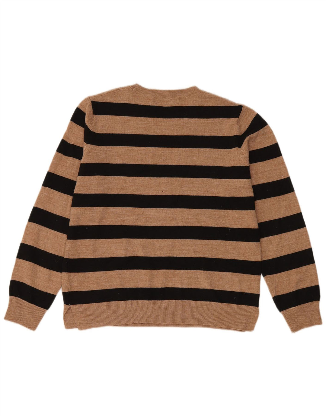 Maglione maglione girocollo da donna Marks & Spencer UK 14 Marrone medio a righe