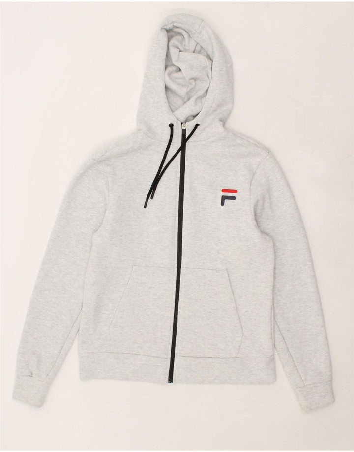 FILA Mens Zip Hoodie Sweater Small Grey Vintage Fila and Second-Hand Fila from Messina Hembry 