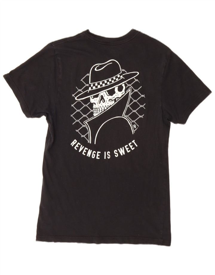 T-shirt grafica da donna Vans Top UK 10 piccola in cotone nero