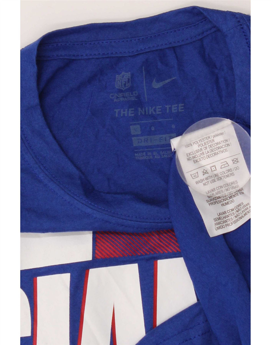 Nike Uomo New York Giants T-shirt grafica Top Large Blu in poliestere