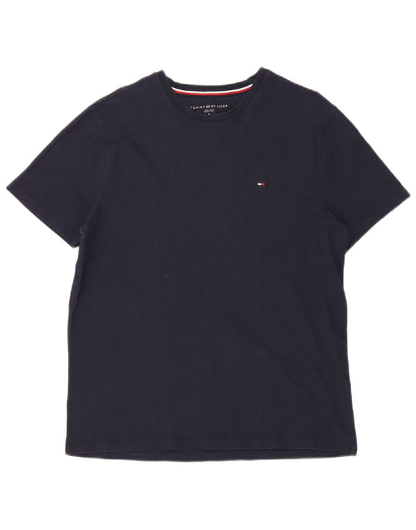 T-shirt da uomo Tommy Hilfiger Top in cotone blu navy medio