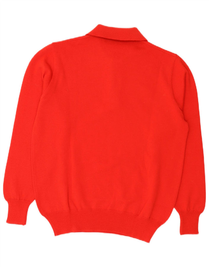 Maglione maglione collo alto da uomo VINTAGE IT 50 lana rossa media