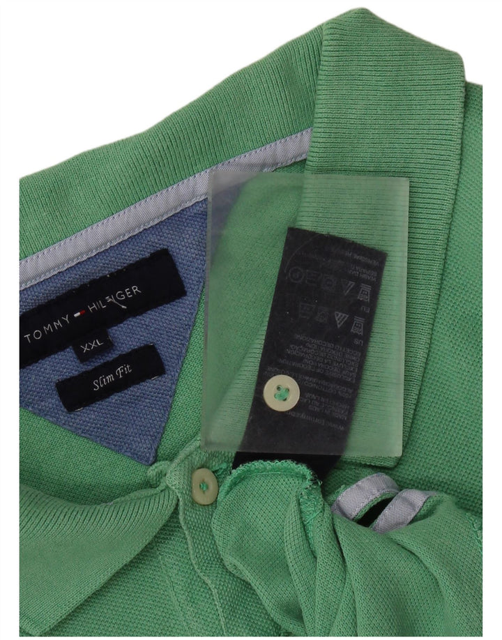 TOMMY HILFIGER Polo slim fit da uomo 2XL cotone verde