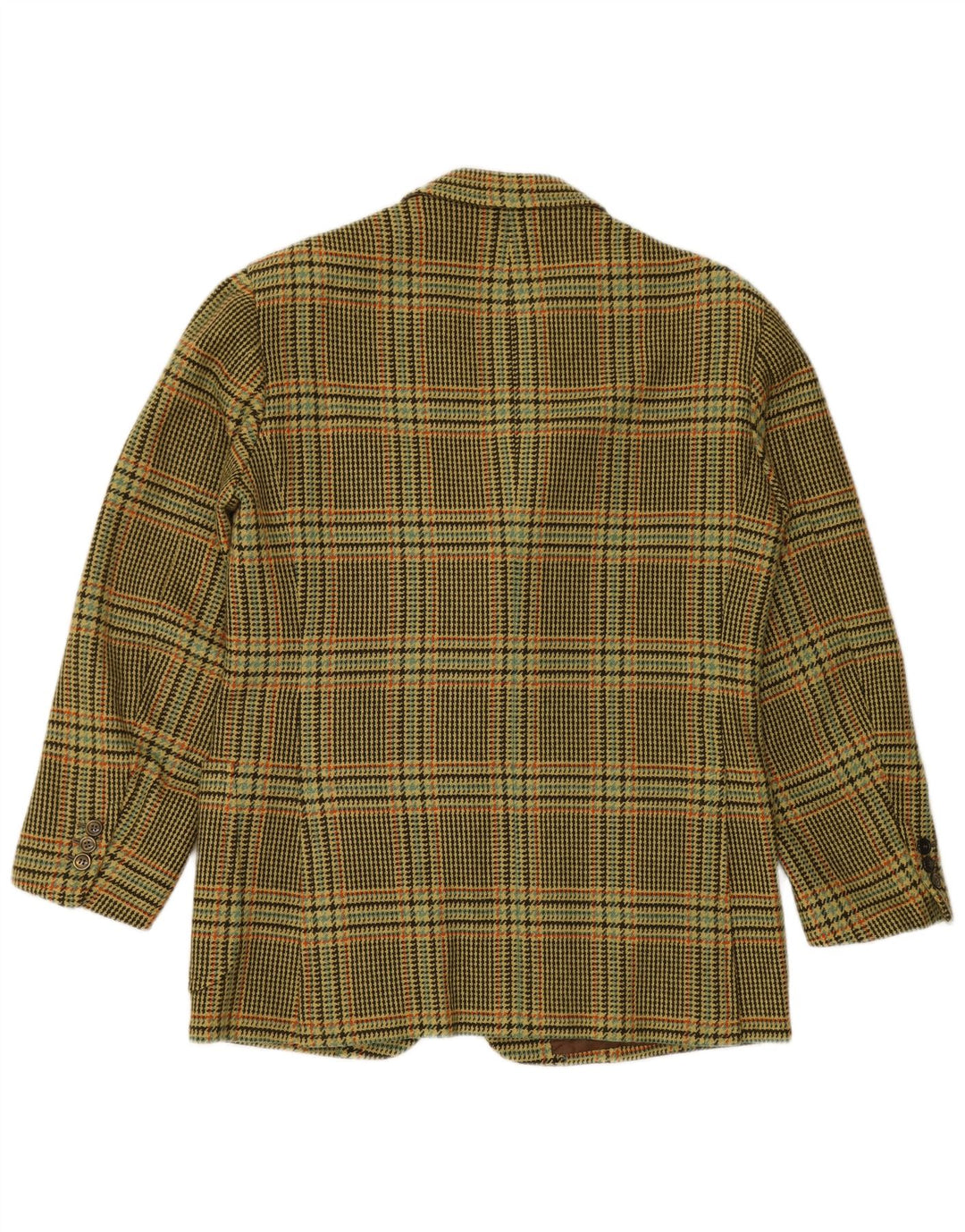 Giacca blazer da uomo a 3 bottoni VINTAGE UK 38 pied de poule verde medio