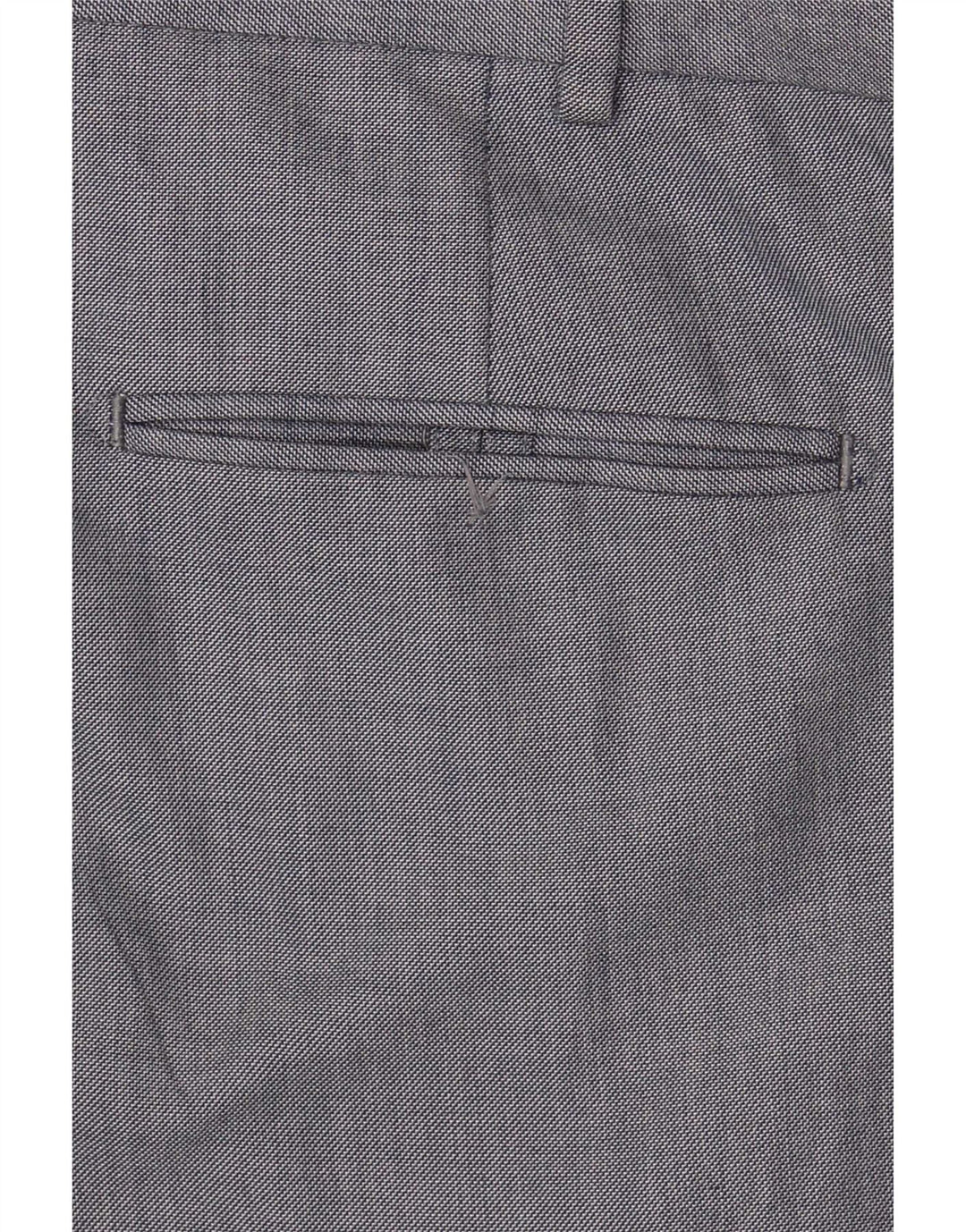Pantaloni da abito dritti da uomo Marks & Spencer W38 L29 poliestere blu