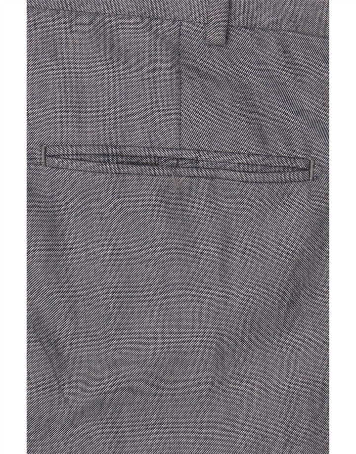 Pantaloni da abito dritti da uomo Marks & Spencer W38 L29 poliestere blu