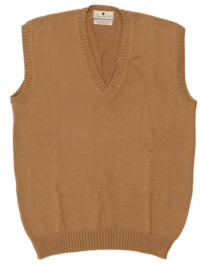 Canotta vintage da uomo IT 54 XL in lana beige