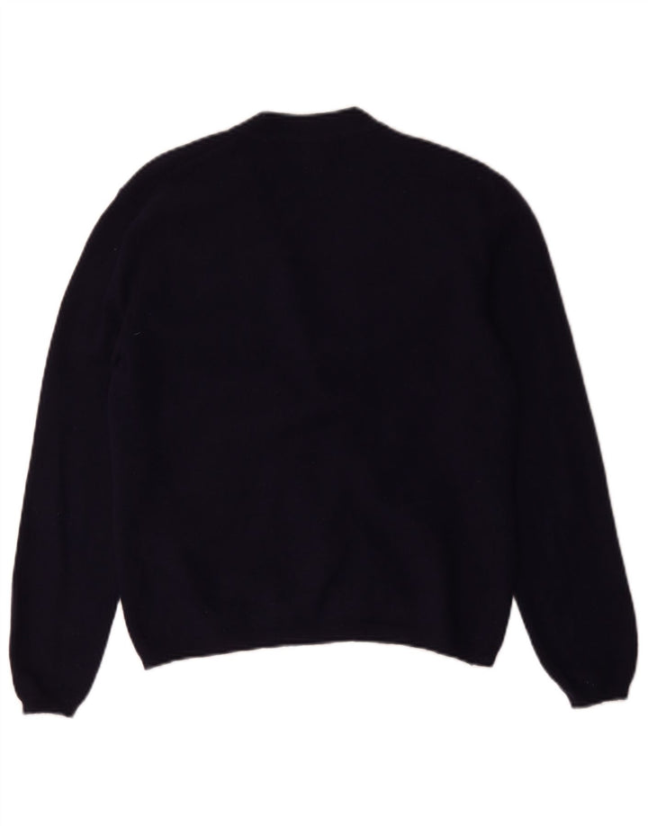 Maglione cardigan da donna Zara UK 14 grande lana blu navy