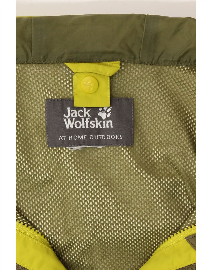 Giacca antipioggia con cappuccio da uomo Jack Wolfskin UK 38 giallo medio