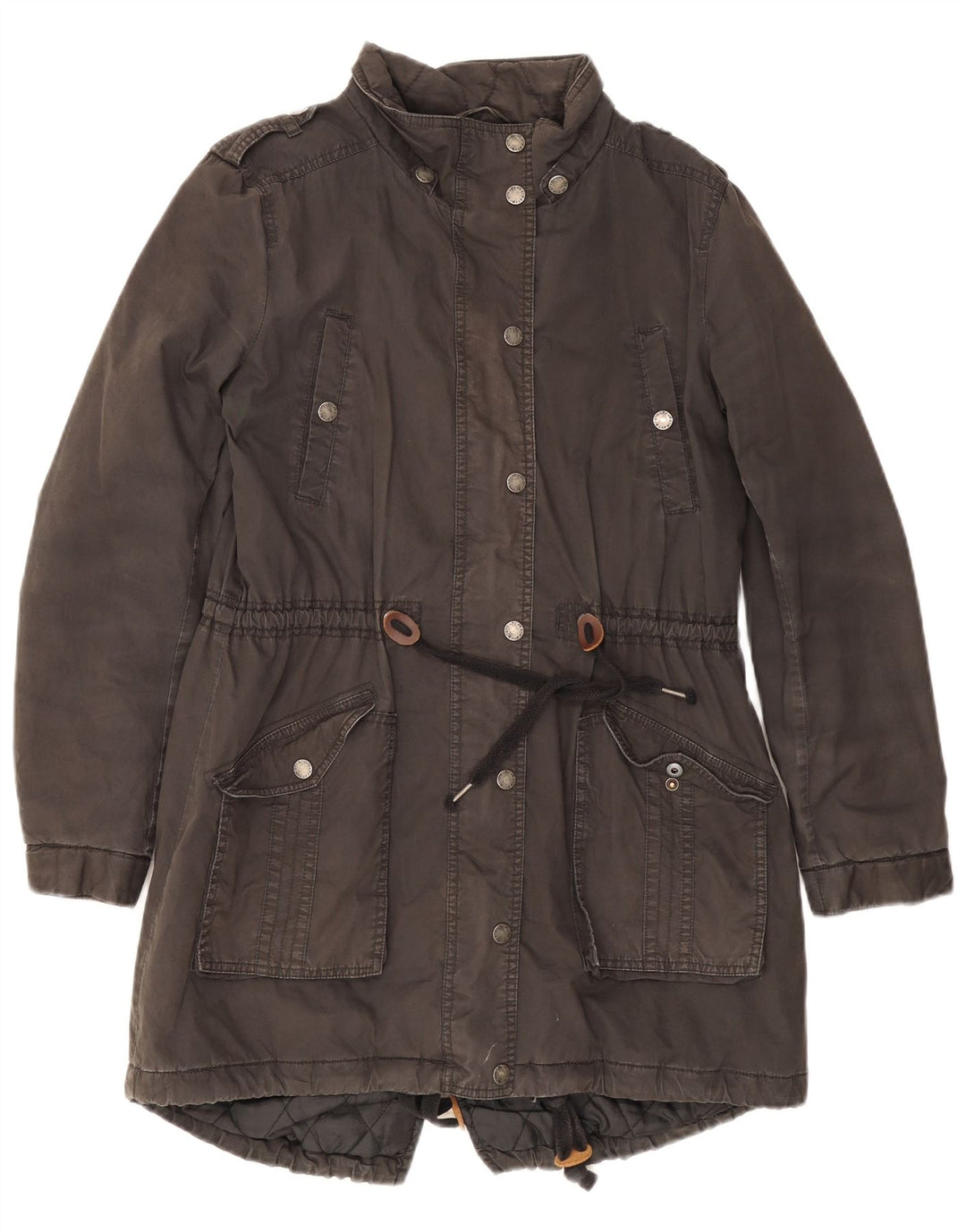 Giacca Parka da donna Fat Face UK 14 grande cotone grigio