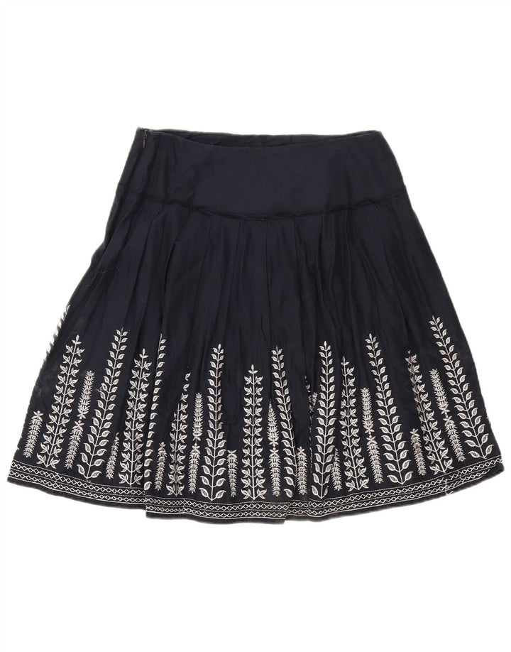 Gonna a trapezio a pieghe da donna Marks & Spencer W30 blu navy medio floreale