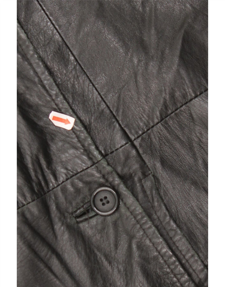 Cappotto in Pelle Donna VINTAGE IT 48 XL Nero