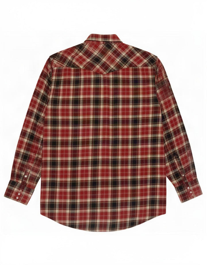 Camicia Wrangler da uomo in flanella alta in cotone a quadri multicolore