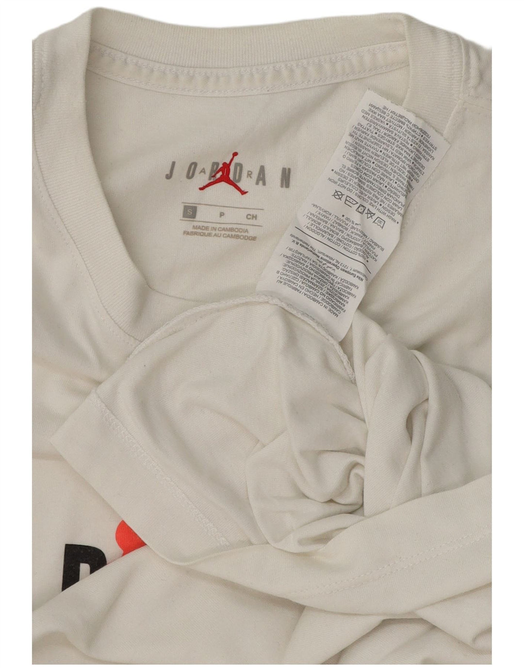 T-shirt grafica da uomo Jordan Top piccola in cotone bianco