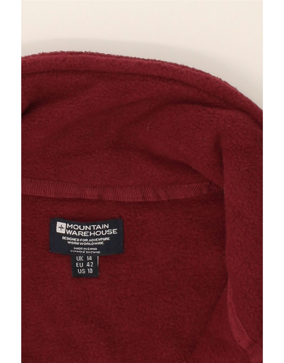 MOUNTAIN WAREHOUSE Womens Fleece Jacket UK 14 Large Red Polyester Vintage Mountain Warehouse and Second-Hand Mountain Warehouse from Messina Hembry 