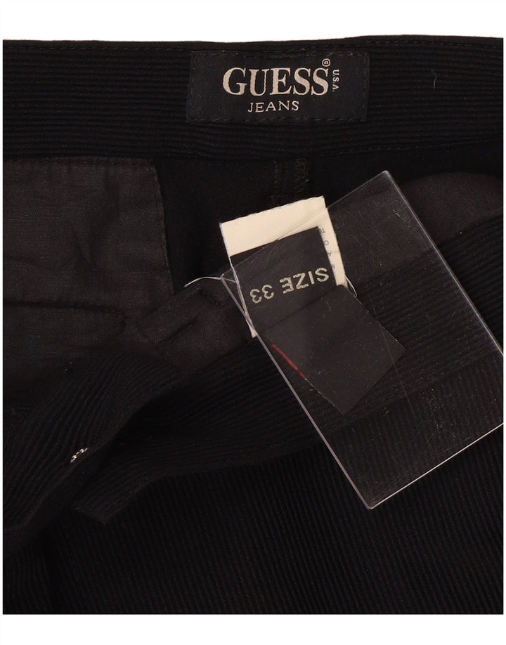 Pantaloni GUESS Uomo Dritti in Velluto a Coste W33 L30 Nero Poliammide