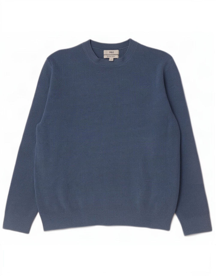 Maglione maglione girocollo da uomo Marks & Spencer XL blu poliestere