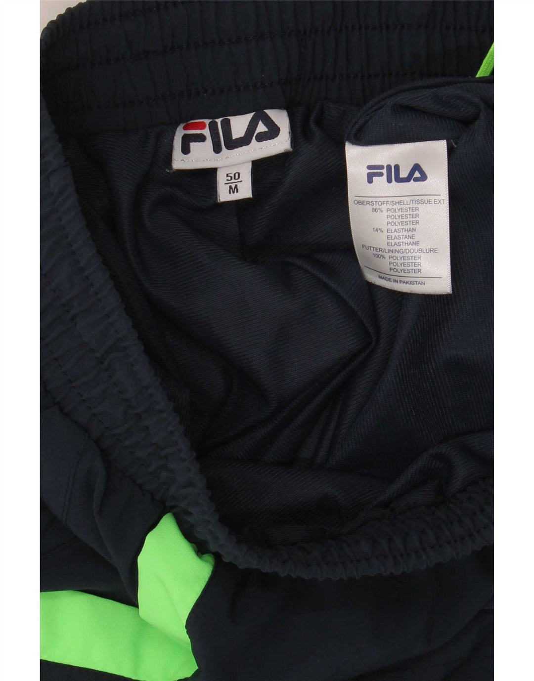 Pantaloncini sportivi da uomo Fila, poliestere color block medio blu navy
