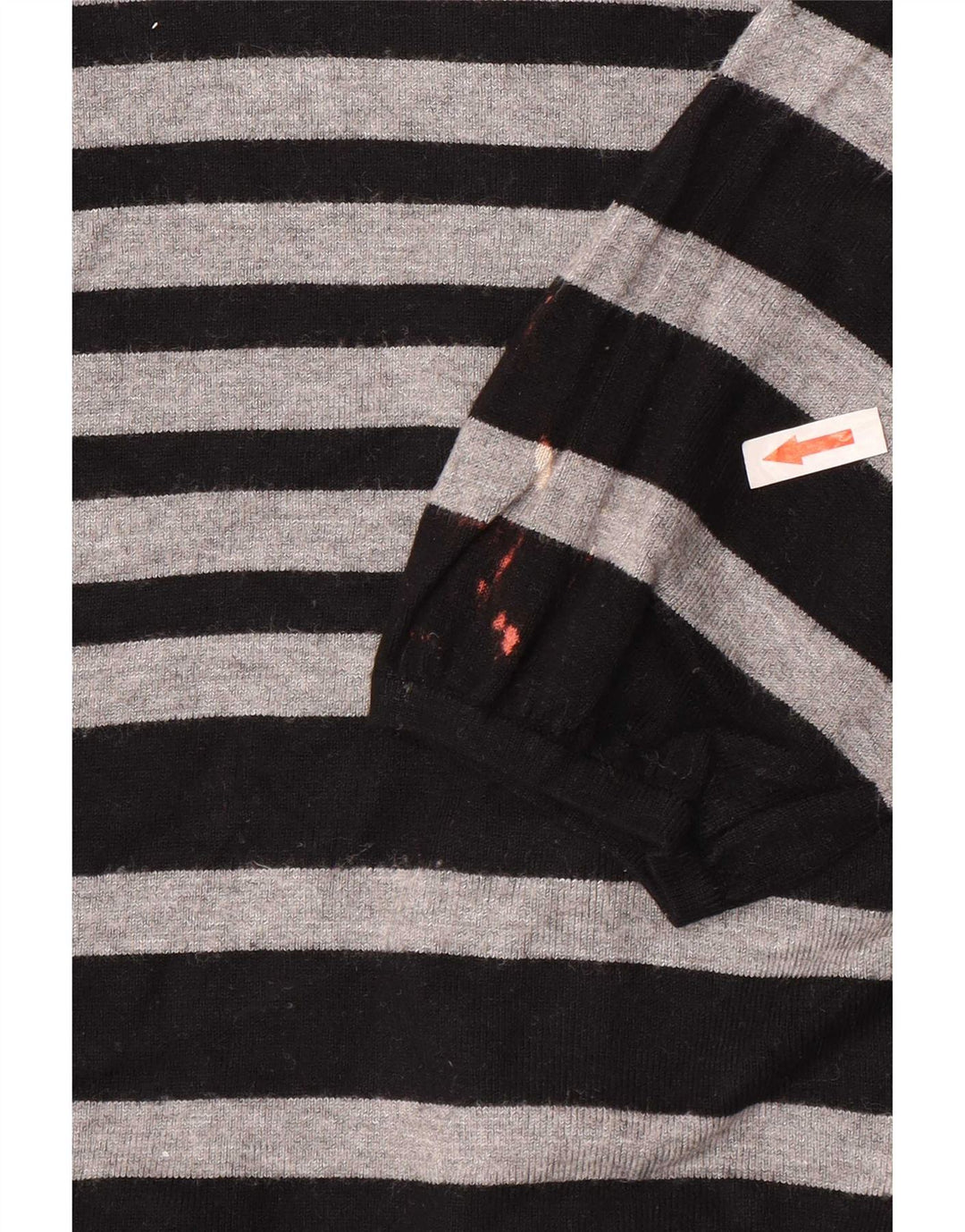 Maglione cardigan corto da donna Marks & Spencer UK 8 piccolo grigio a righe