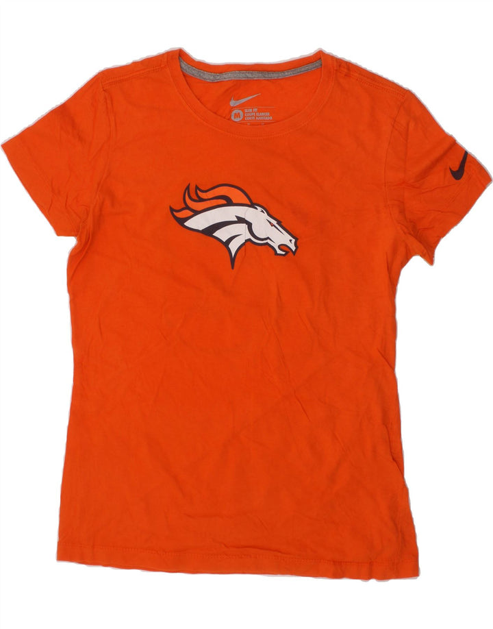NIKE Boys Denver Broncos Graphic T-Shirt Top 10-11 Years Medium Orange Vintage Nike and Second-Hand Nike from Messina Hembry 