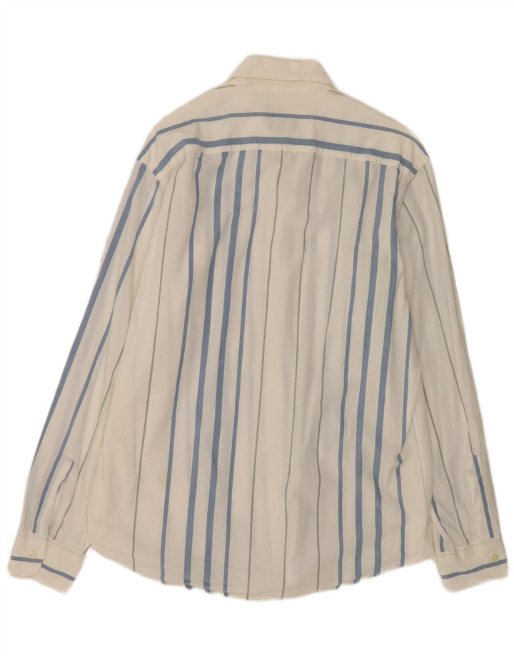 Camicia Uomo Trussardi Jeans Riga Grande Bianca in Cotone