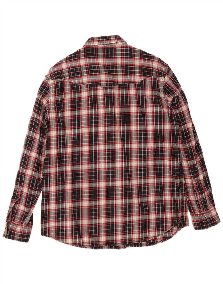 Camicia WRANGLER da uomo in flanella vestibilità regolare XL cotone a quadri nero