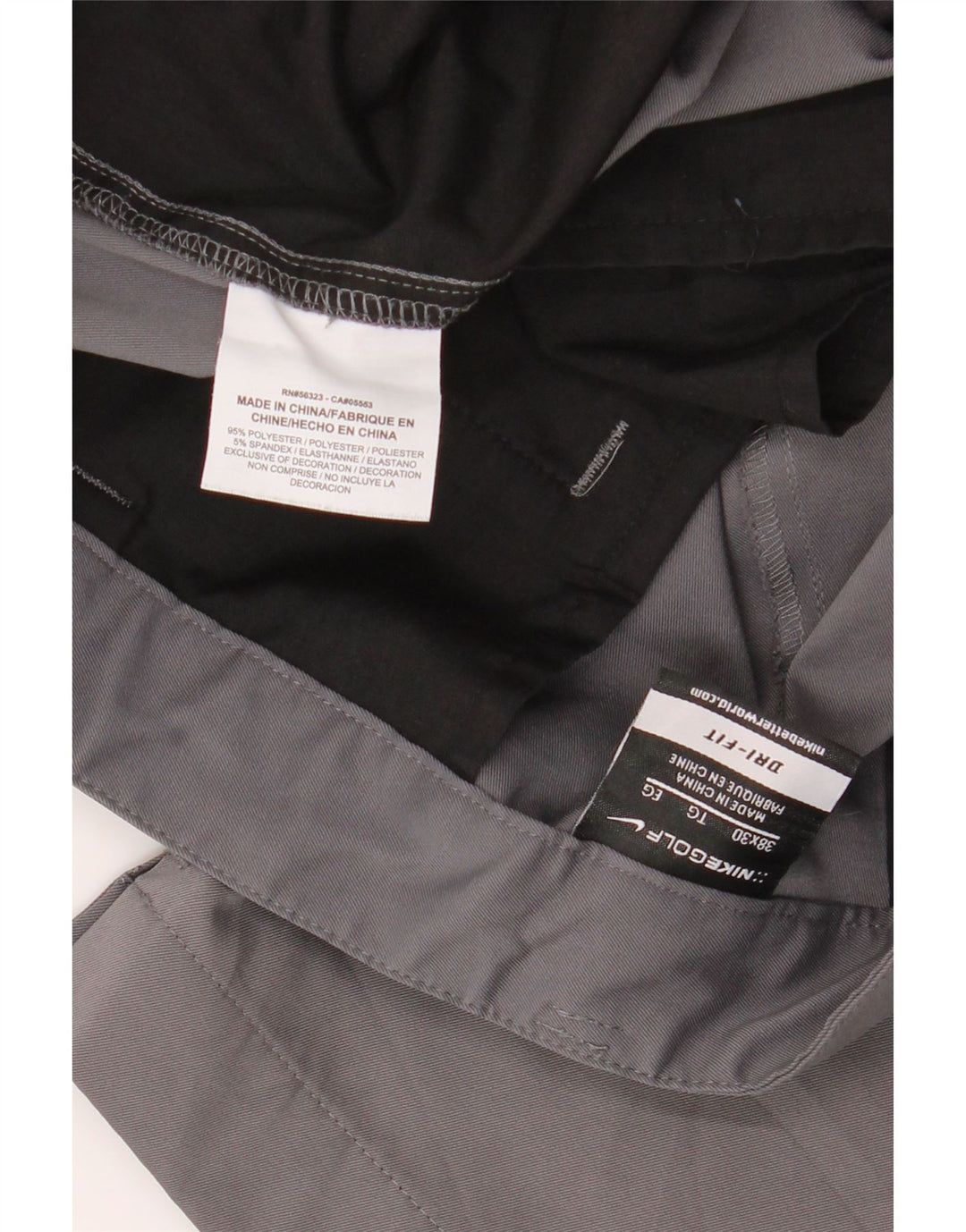 NIKE Mens Dri Fit Straight Chino Trousers W38 L30 Grey Polyester Vintage Nike and Second-Hand Nike from Messina Hembry 