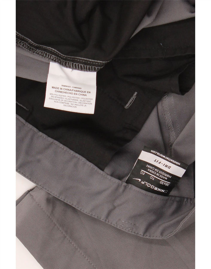NIKE Mens Dri Fit Straight Chino Trousers W38 L30 Grey Polyester Vintage Nike and Second-Hand Nike from Messina Hembry 