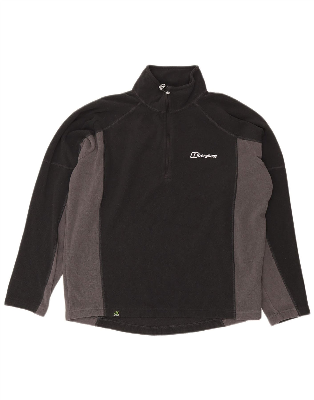 Maglione in pile da uomo Berghaus con zip e collo, poliestere color block medio nero