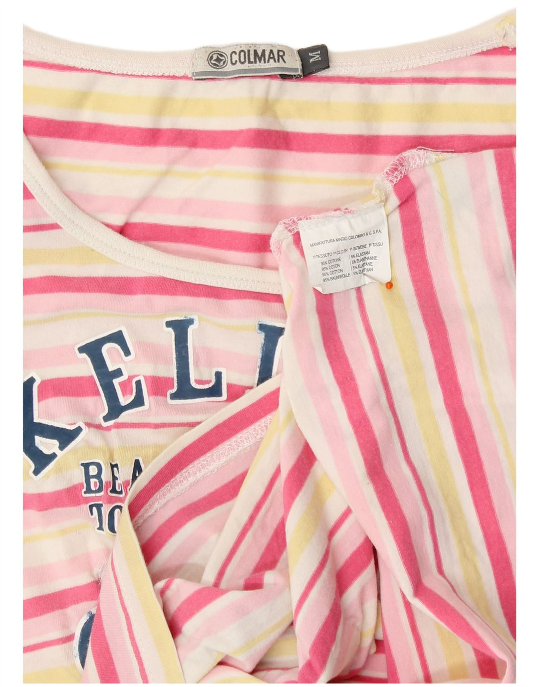 T-shirt grafica da donna COLMAR Top UK 12 a righe multicolori medie