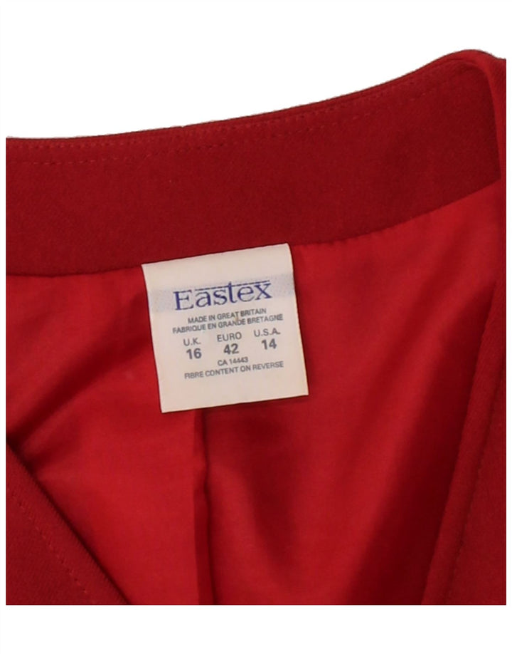 EASTEX Womens 4 Button Blazer Jacket UK 16 Large Red Polyester Vintage Eastex and Second-Hand Eastex from Messina Hembry 
