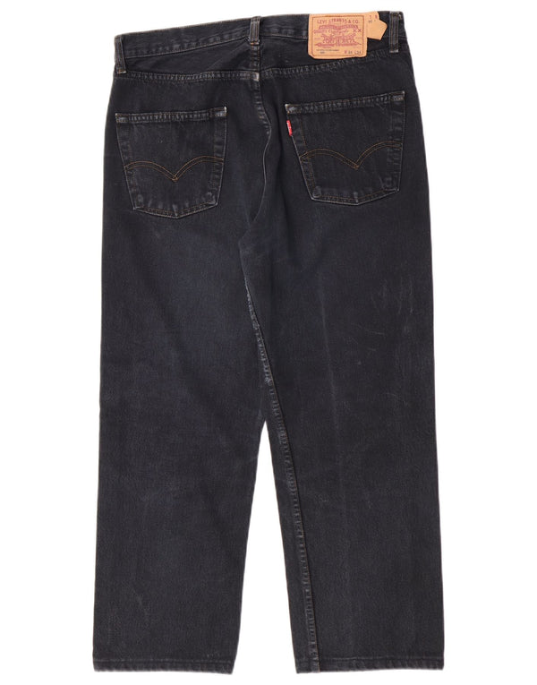 Levi's Mens 501 Cropped Straight Jeans W34 L25 Navy Blue Cotton