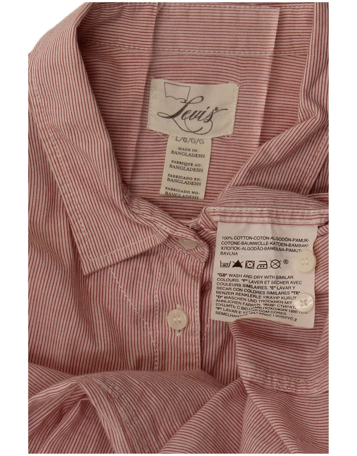 Camicia da donna Levi's UK 16 grande cotone gessato rosso