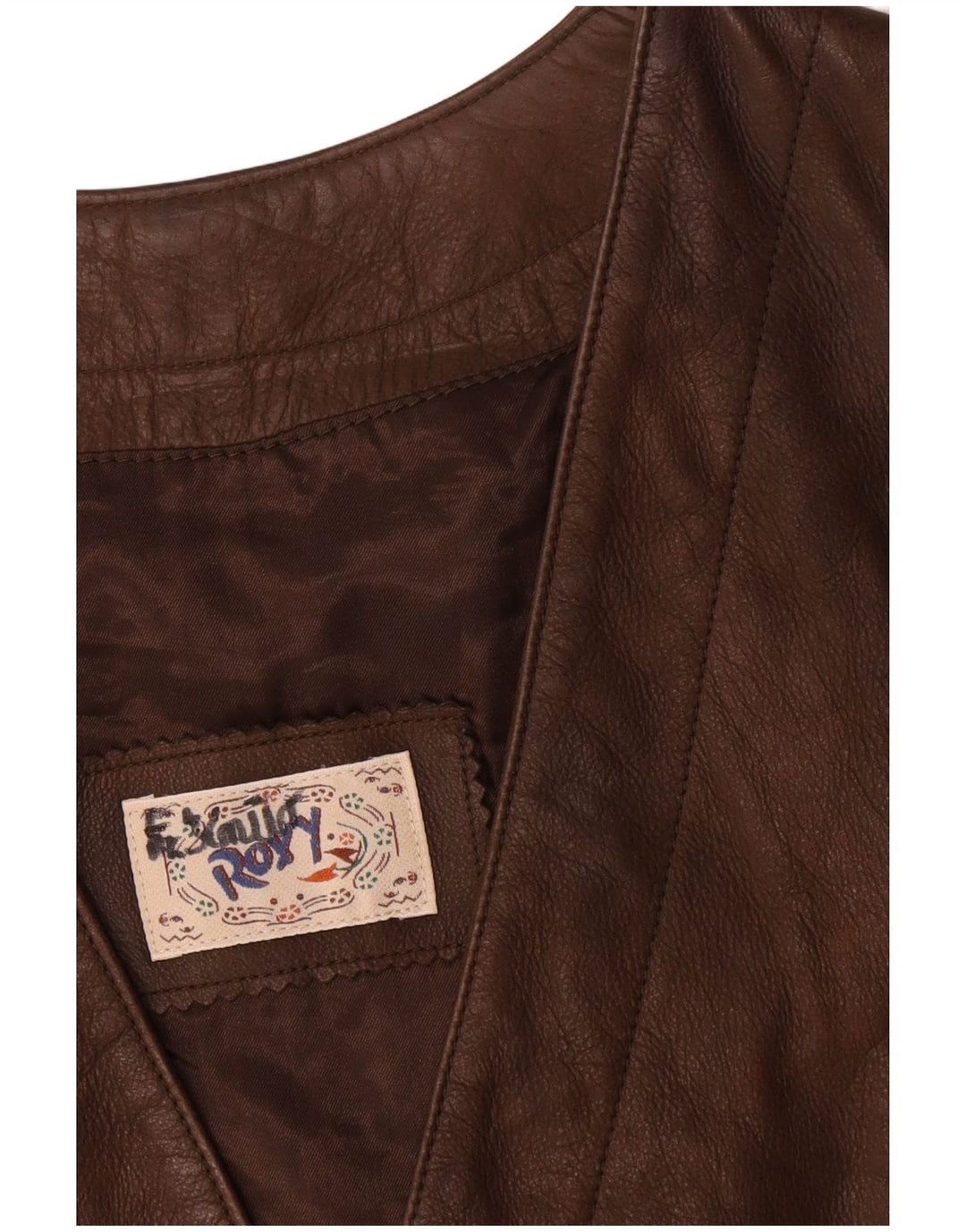 Gilet in pelle da donna Roxy EU 38 in pelle marrone medio