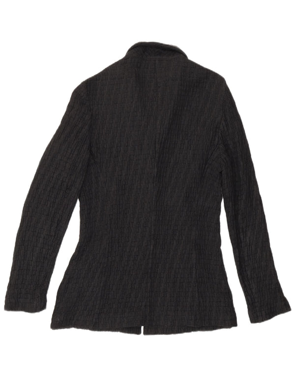 Giacca blazer da donna a 3 bottoni in maglia Boggi IT 42 cotone a righe nere medie