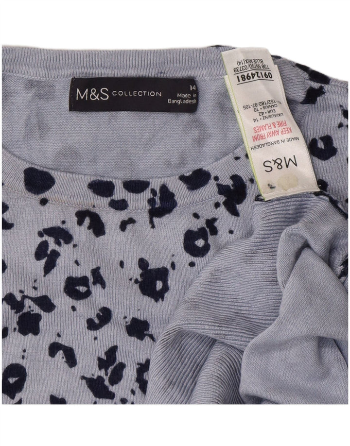 MARKS & SPENCER maglione maglione girocollo da donna UK 14 grande blu