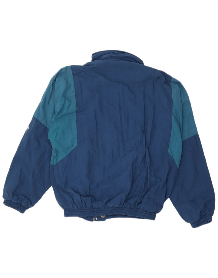 Giubbotto bomber vintage da uomo UK 40 grande nylon color block blu navy