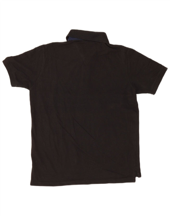 Polo da uomo Tommy Hilfiger grande in cotone nero