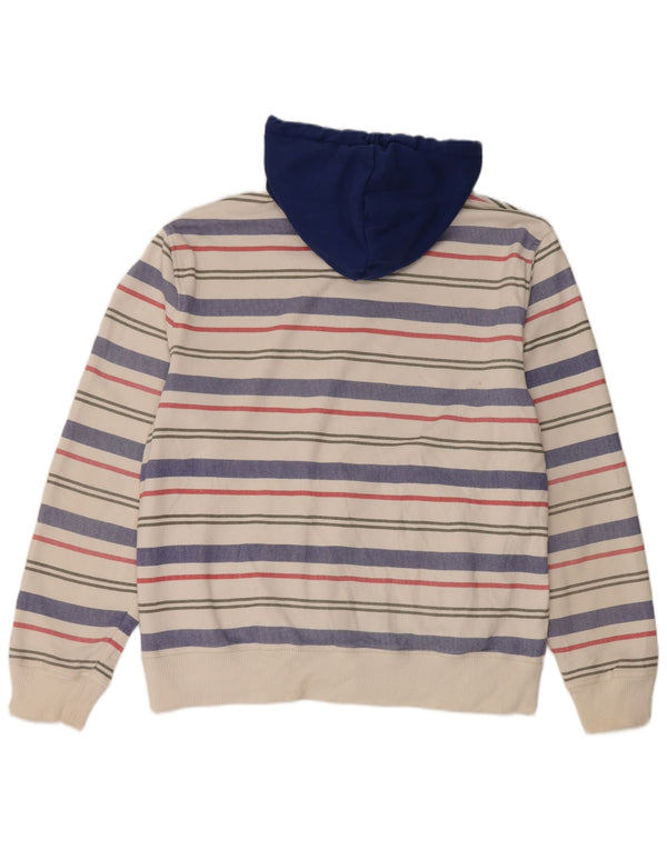 Tommy Hilfiger Uomo Felpa con cappuccio e zip Maglione grande cotone a righe bianche